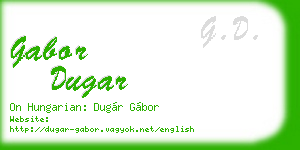 gabor dugar business card